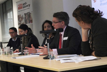 panel at freedom conference discussing slavery in the UK
