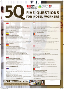 poster to prevent exploitation of hotel workers