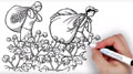 cotton doodle of uzbekistan cotton harvest
