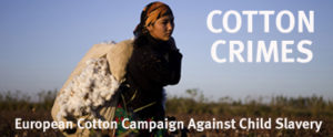 uzbekistan cotton crimes, poster of the european cotton campaign against child slavery