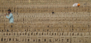 workers in indian brick kiln