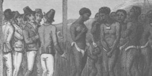 image of Slave market in West Indies in 18th century