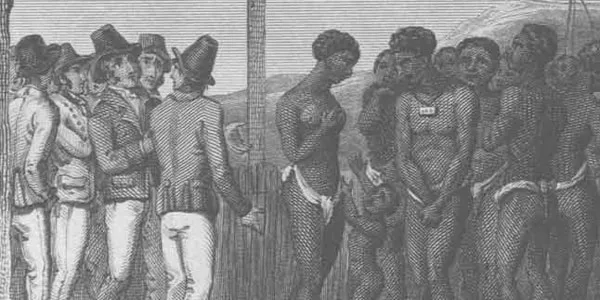 image of Slave market in West Indies in 18th century