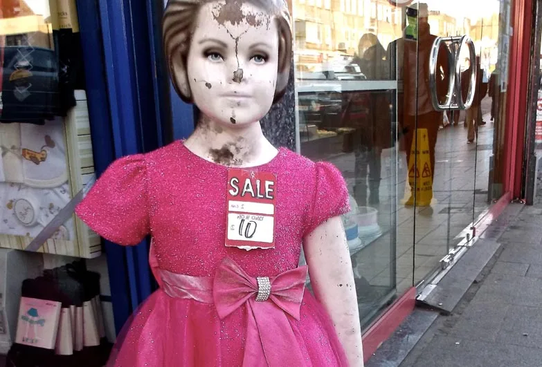 Doll with a price tag - photo taken by a trafficked woman