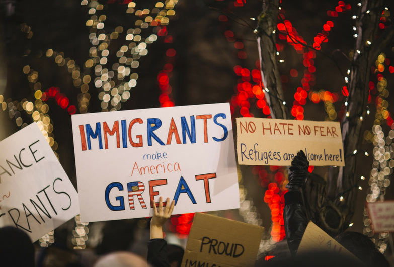 Protest against Trump's migration policies