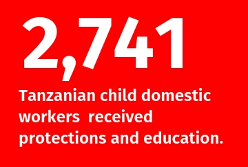 2741 child domestic workers in Tanzania received protections