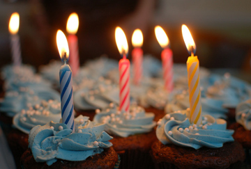 fairy cakes with birthday candles