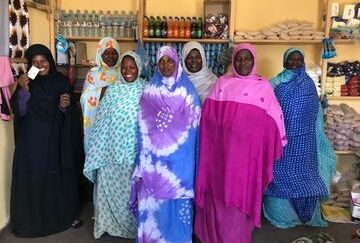 Women of slave descent in their shop in Mauritania