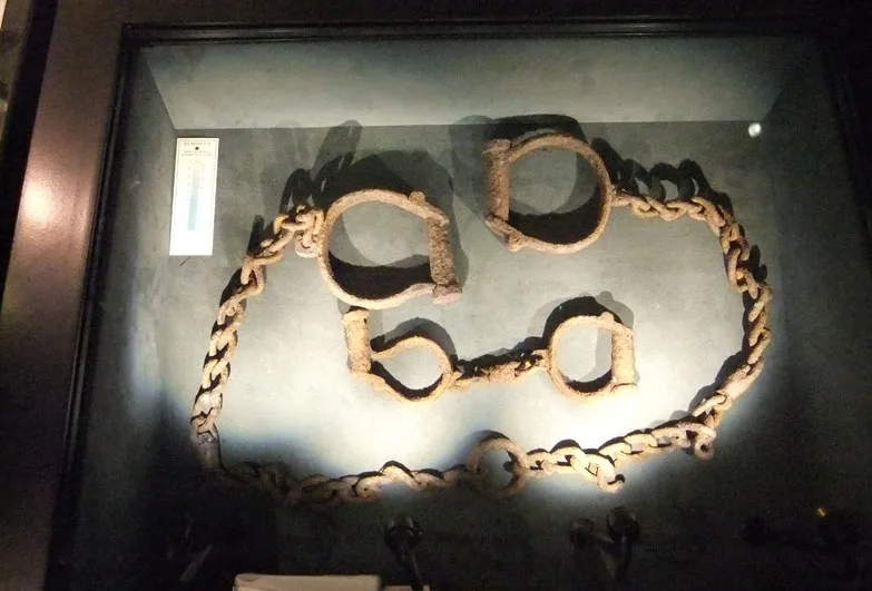 shackles in liverpool slavery museum