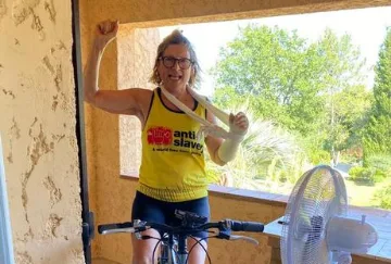 Fundraiser on bike