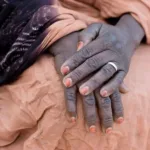 Close up of crossed hands