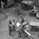 People working at a construction site