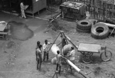 People working at a construction site