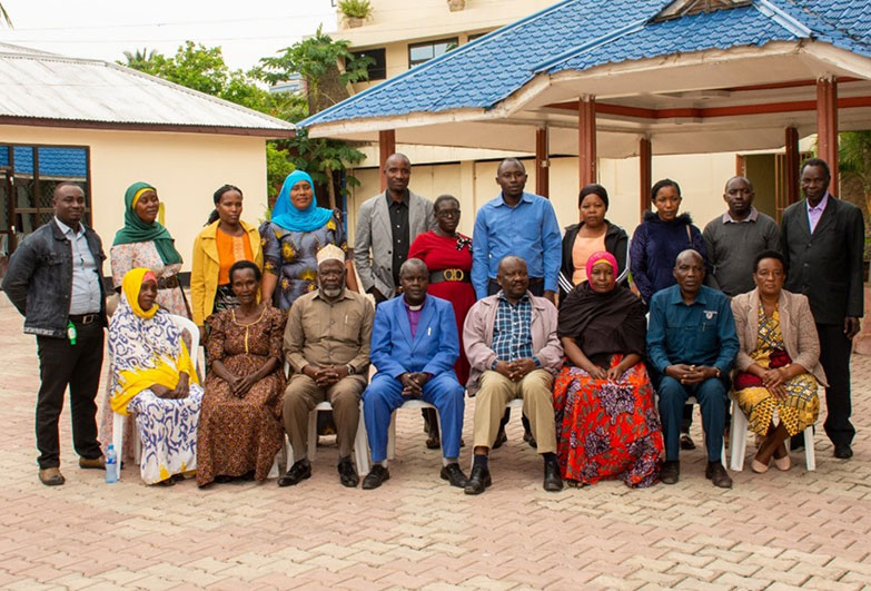 A group of advocates for child domestic workers pose for a photograph in Tanzania