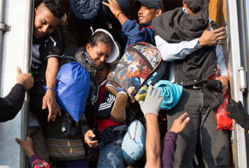 The cover of a report on climate-induced migration