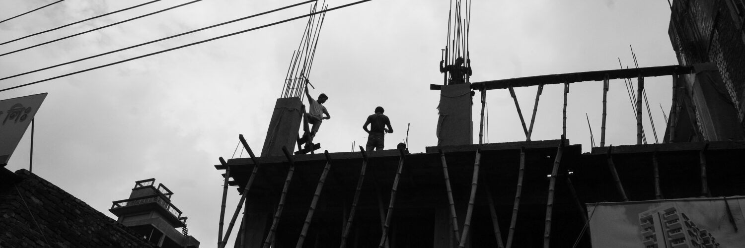 Workers on a construction site