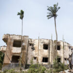 A building destroyed as a result of climate change in Naria, Bangladesh.