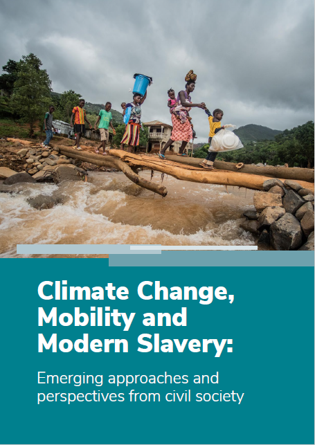 Front cover image of the paper Climate Change, Mobility and Modern Slavery