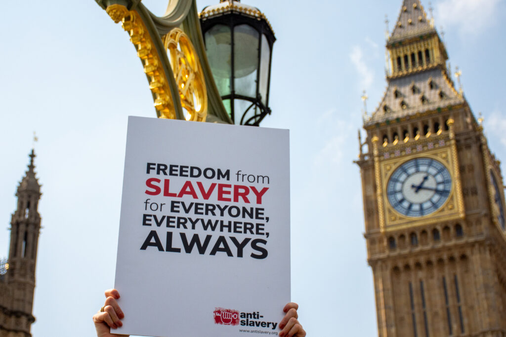 Modern Slavery Act poster Houses of Parliament