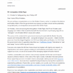 Thumbnail is a screenshot of the first page of the open letter to the UK Government on the Immigration White Paper.