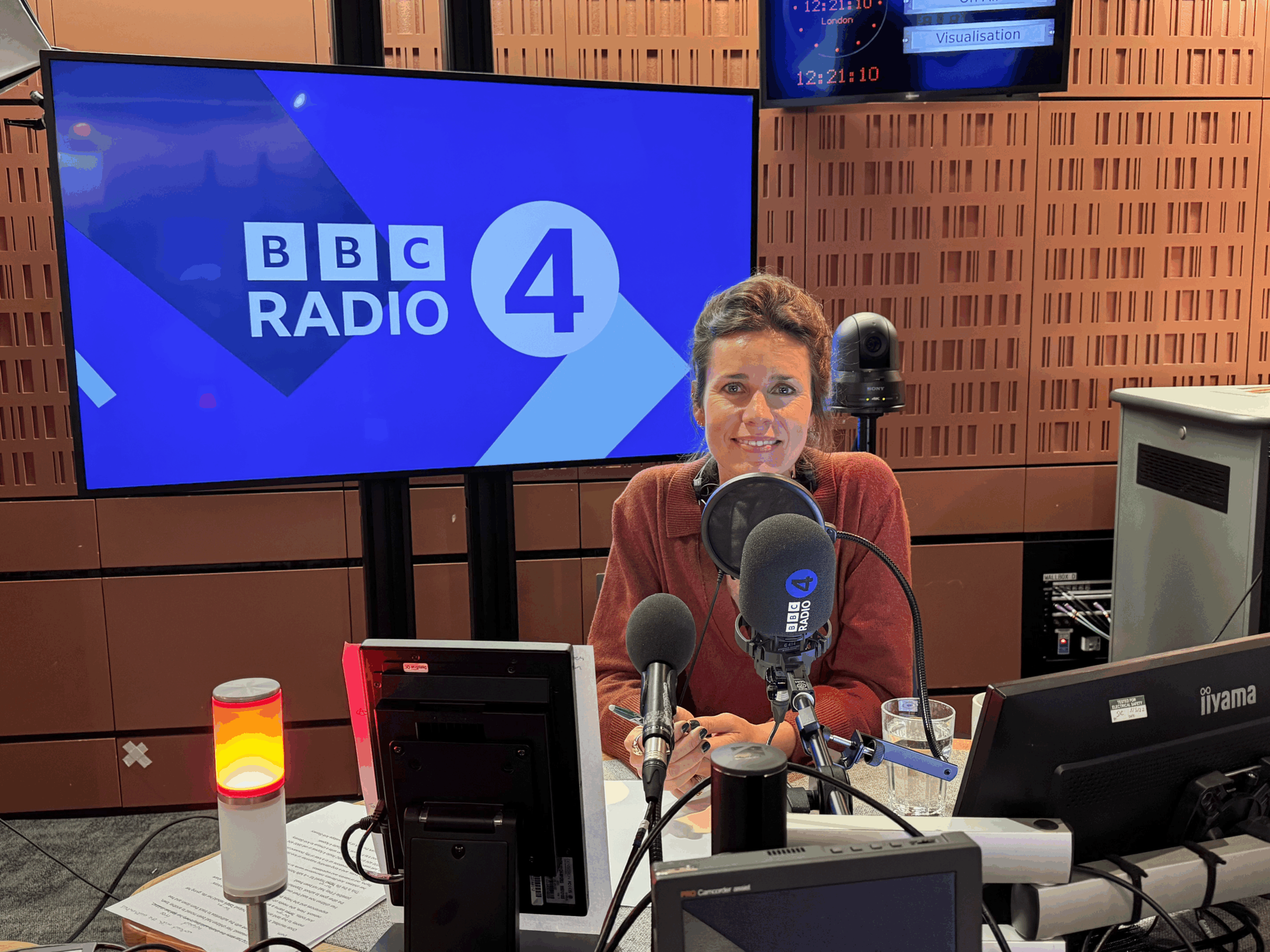 Lucy Watson in the Radio 4 studio