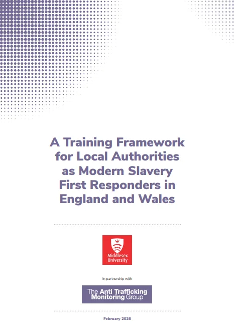 A Training Framework for Local Authorities as Modern Slavery First Responders in England and Wales  cover