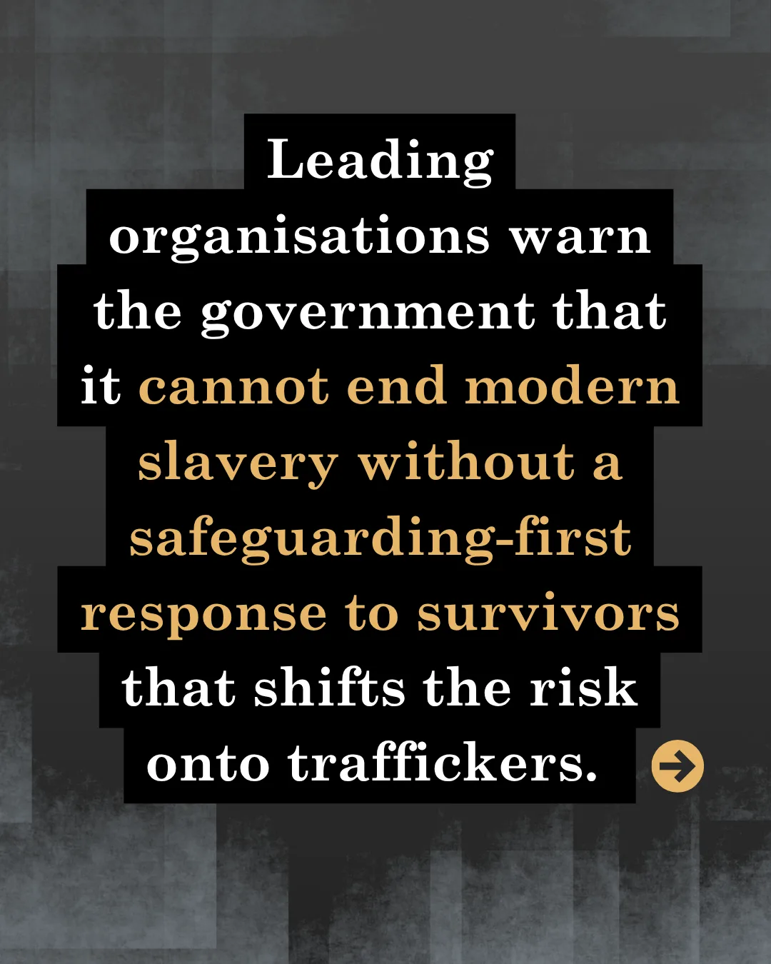 Safeguard survivors, punish perpetrators and prevent exploitation – the correct strategy to end human trafficking and modern slavery cover
